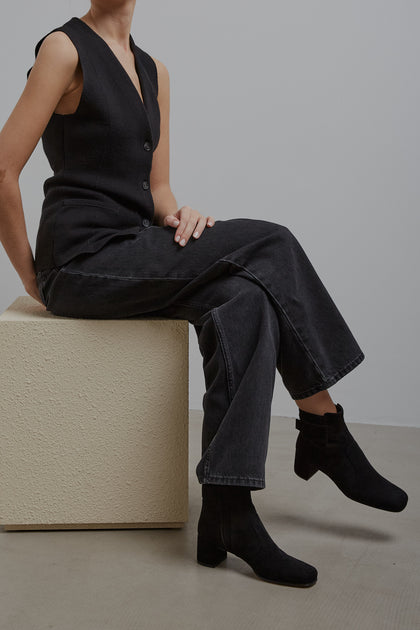 Roger Vivier ブラックスエードオープントゥブーツ Roger Vivier | Tres Vivier 45 black boots | Savannahs