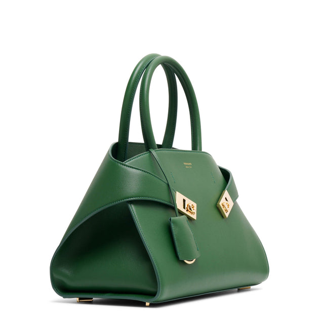 24AW new/FERRAGAMO ハグスモールレザートートバッグ Bag Green Ferragamo Men's Hug Leather Tote Bag | Neiman Marcus