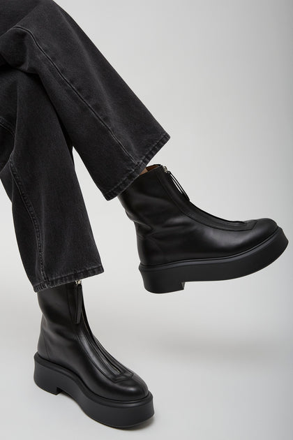 The Row | Zipped 1 leather ankle boots | Savannahs