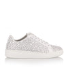 White leather laser-cut sneaker
