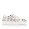 White laser-cut leather sneaker