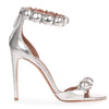 Metallic leather bomb sandal