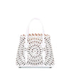 White leather cut-out mini bag