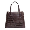 Brown laser cut tote bag