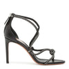 Black soft leather studs sandals