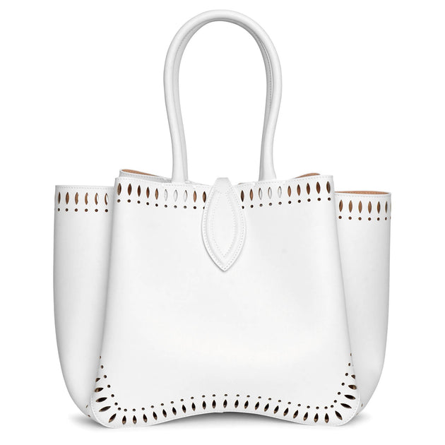 Alaïa | Angele 25 white leather tote bag | Savannahs