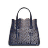 Mina 20 dark blue leather tote bag