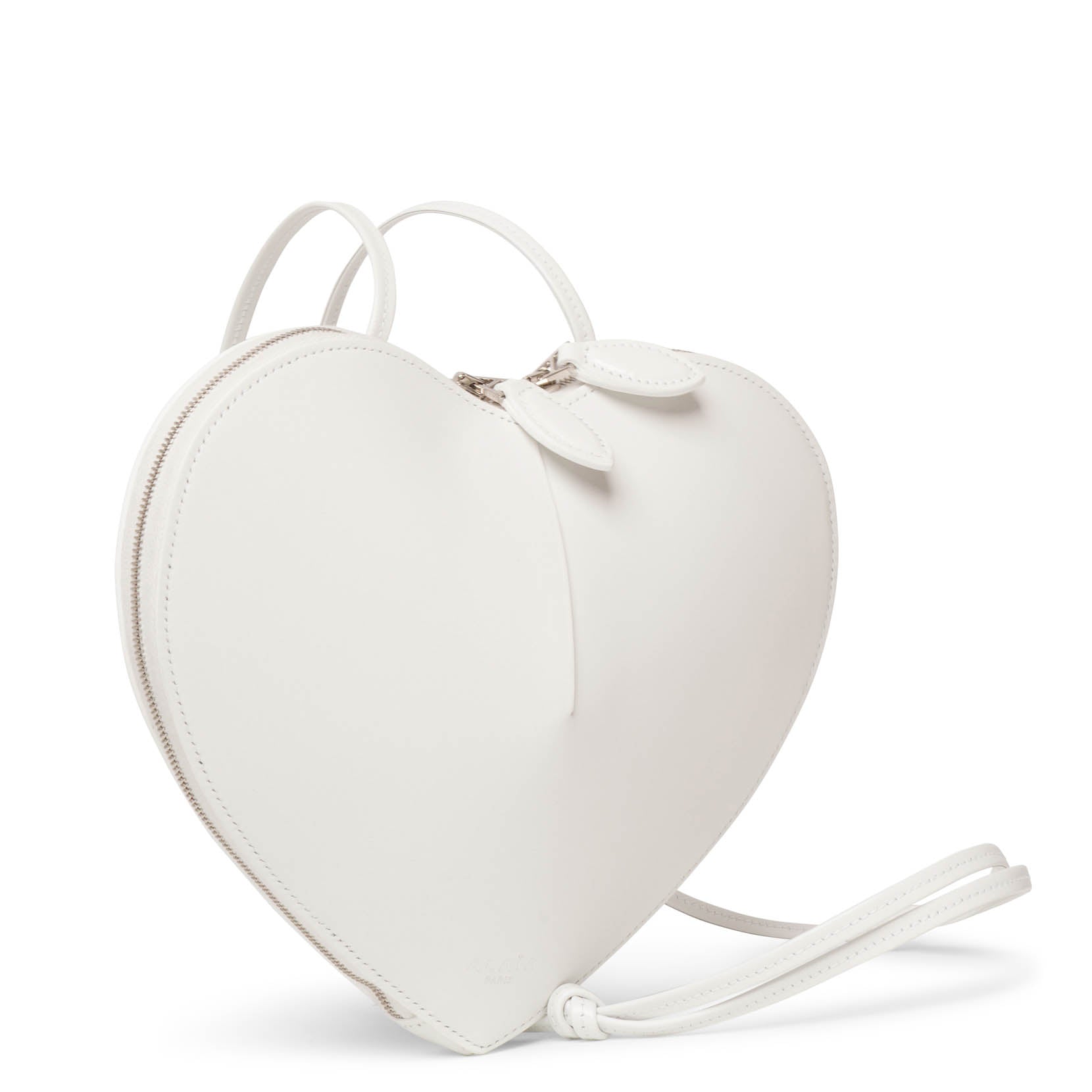 Le Coeur white leather crossbody bag