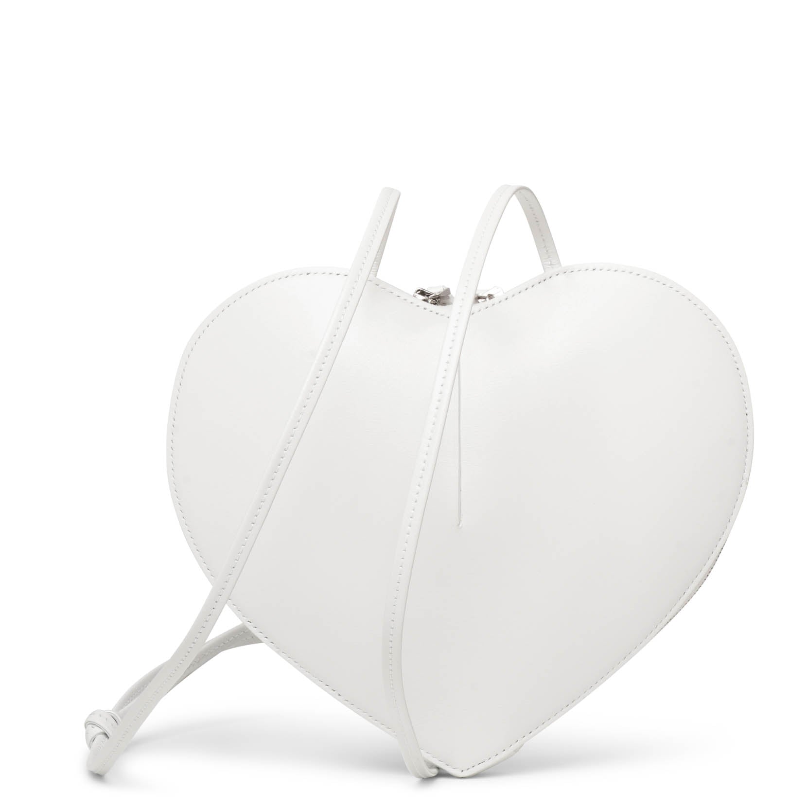 Le Coeur white leather crossbody bag