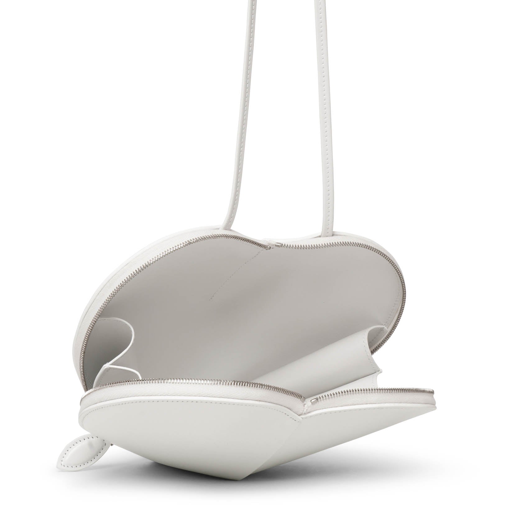 Le Coeur white leather crossbody bag