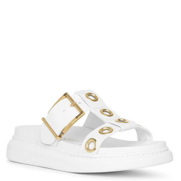 Cortlandt embellished leather store slide sandal