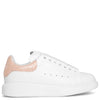 White and tea rose embossed classic sneakers