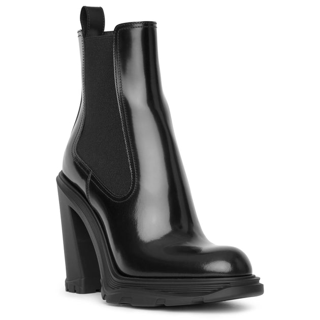 Alexander McQueen Black Tread Heeled Chelsea Boots