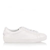 White crinkled patent leather sneaker