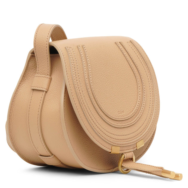 Marcie Small Leather Crossbody Bag in Beige - Chloe