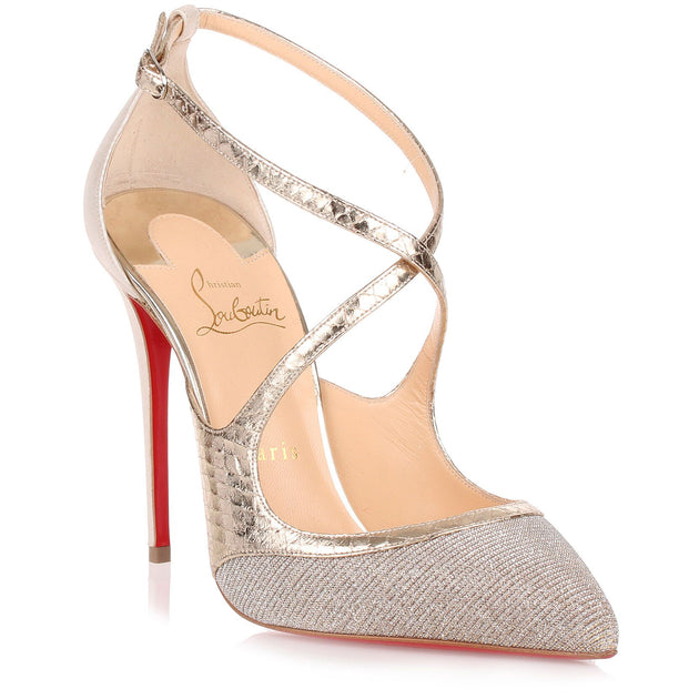 Christian Louboutin | Crissos 100 silver glitter pump Christian Louboutin | Crissos 100 silver glitter pump
