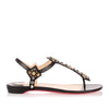 Kaleicadra Flat black leather sandal
