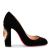 Cadrilla Corazon 100 black velvet pump