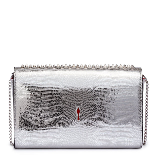 Christian Louboutin Grandotto Spike-embellished Leather Clutch in Black