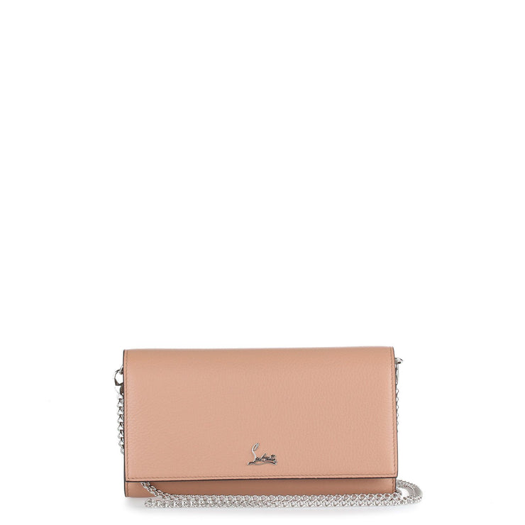 Boudoir beige leather chain wallet