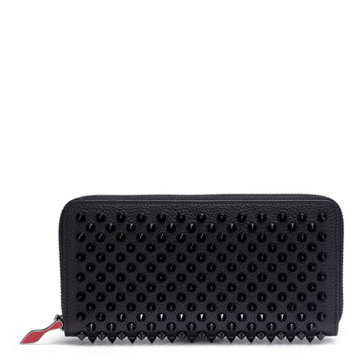 Panettone black monotone leather spike wallet