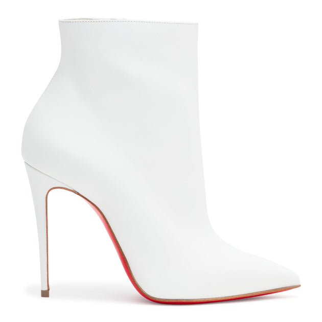 Christian Louboutin So Kate 100 White Leather Booties Savannahs