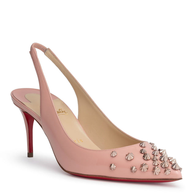 Christian Louboutin | Drama 70 blush patent leather slingback stud