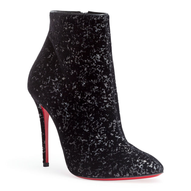 Christian Louboutin Eloise 100 black velvet glitter boots Savannahs
