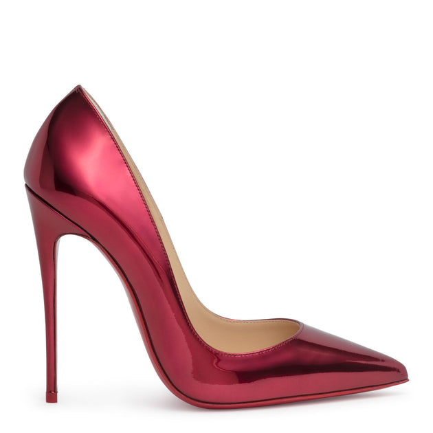 Christian Louboutin Kate 100 Loubi Red Patent Leather Stiletto Heel Pumps