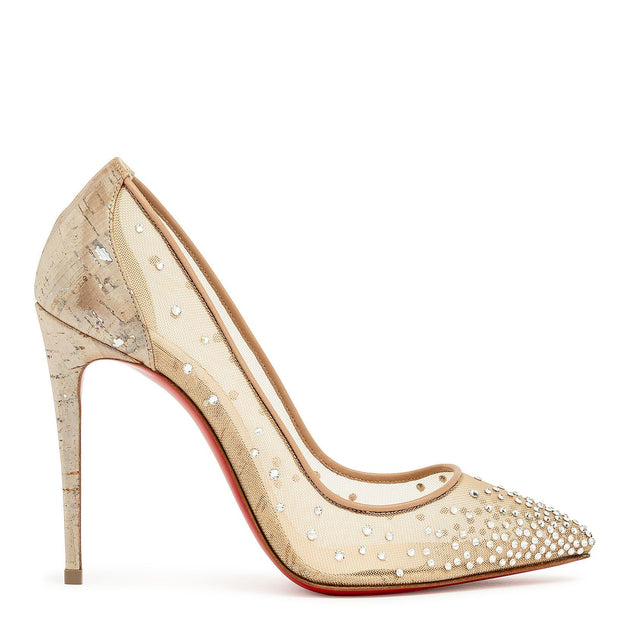 Red bottom Follies Strass strass bridal shoes by Christian