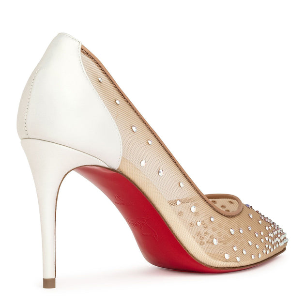 Follies Strass 85 SILVER Fishnet - Women Shoes - Christian Louboutin