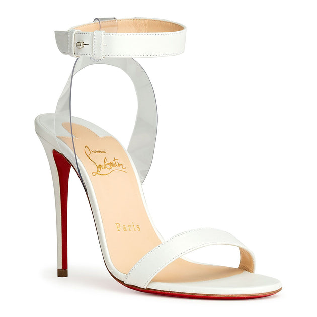 Christian Louboutin Jonatina 100 pvc and white leather sandals