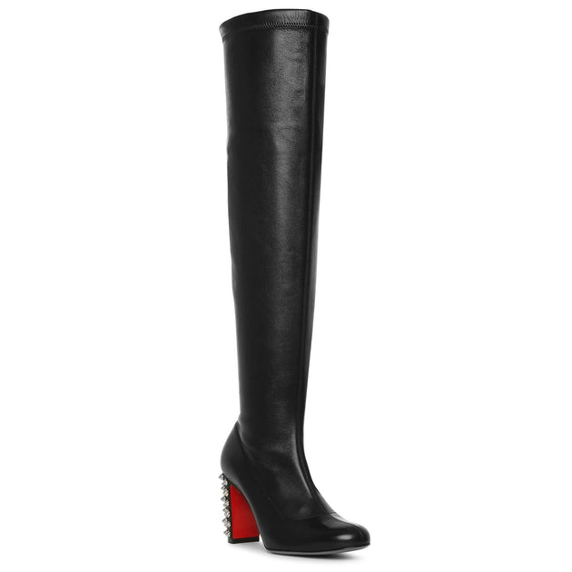 Christian Louboutin Astrilarge Botta Red Sole Two-Tone Leather Knee-High  Boots in 2023