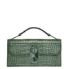 Elisa Baguette green creative leather clutch