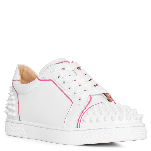 Christian Louboutin Pink White Vieira Spike Sneakers 38