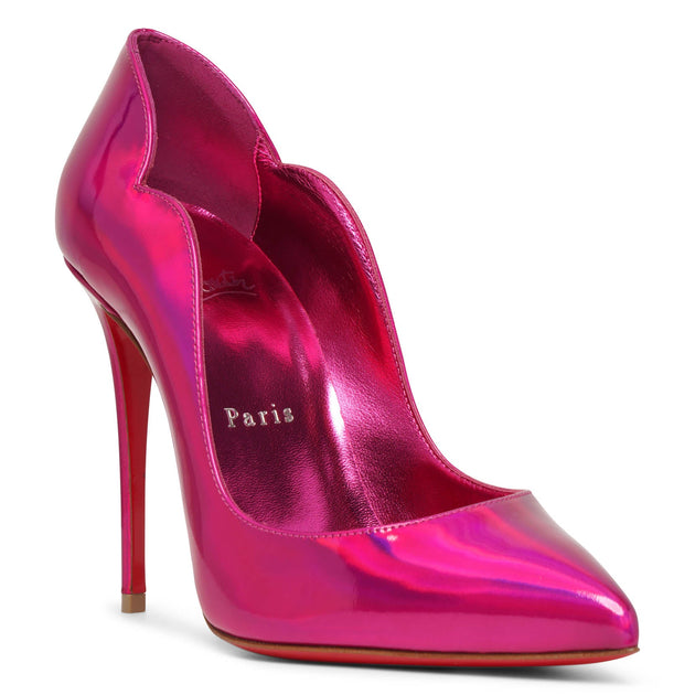 Christian Louboutin Hot Chick 100 patent psychic pink pumps