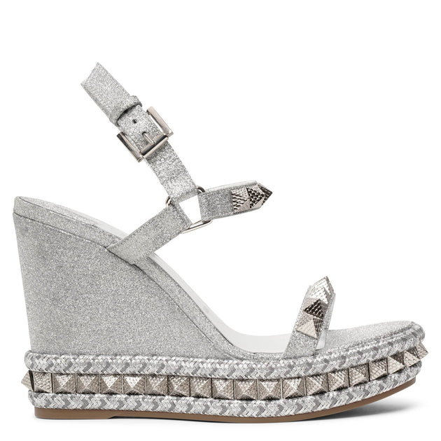 Pyraclou 110 silver glitter wedge