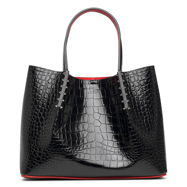 Black Croc Embossed Tote Bag 