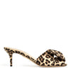 Satin leopard mules