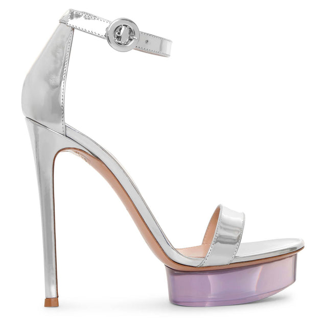Gianvito Rossi Silver metallic platform sandals Savannahs