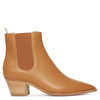 Beige leather ankle boots