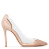 Plexi pink oil suede pumps