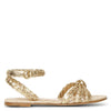 Bee flat gold and raffia sandals