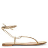 Metallic gold leather flat sandals