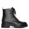 Turon black lace up flat ankle boots