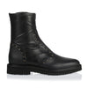 Black nappa leather biker boot