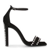 Ellis 105 black suede crystal sandal