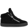 Kriss black suede shearling sneaker