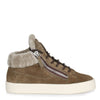 Kriss khaki suede shearling sneaker