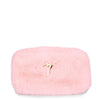 Blush faux fur clutch